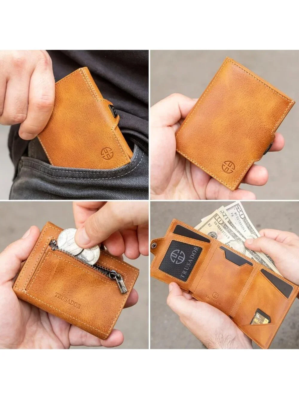 Stylish Unisex RFID Trifold Leather Wallet | Slim Front Pocket Design, Secure